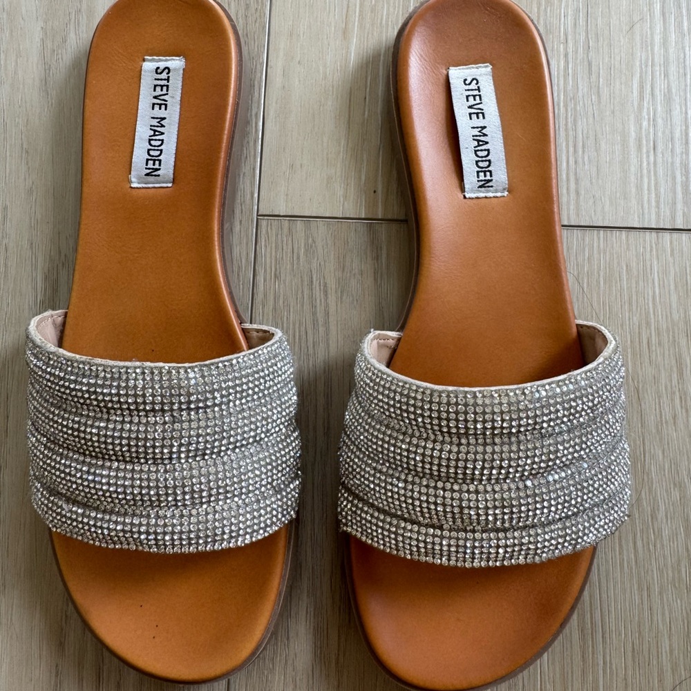 Steve Madden Silver Crystal Women's Sandals